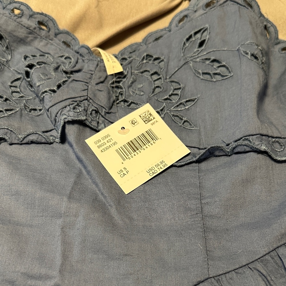 Blue Eyelet Sundress with Spaghetti Straps - Picture 3 of 5